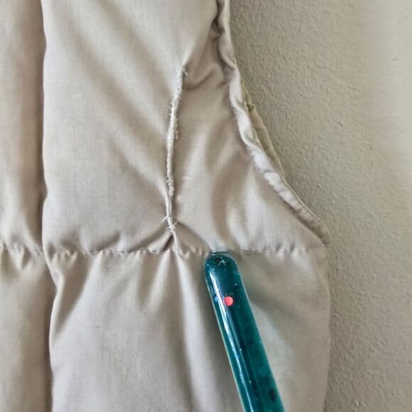 EDDIE BAUER Mens Goose Down Vest Size Medium Beige Outdoor Gorpecore - Picture 3 of 7